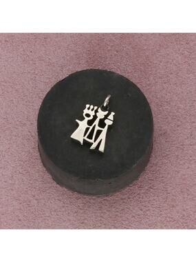 sterling silver vintage abstract three wise men kings magi charm pendant